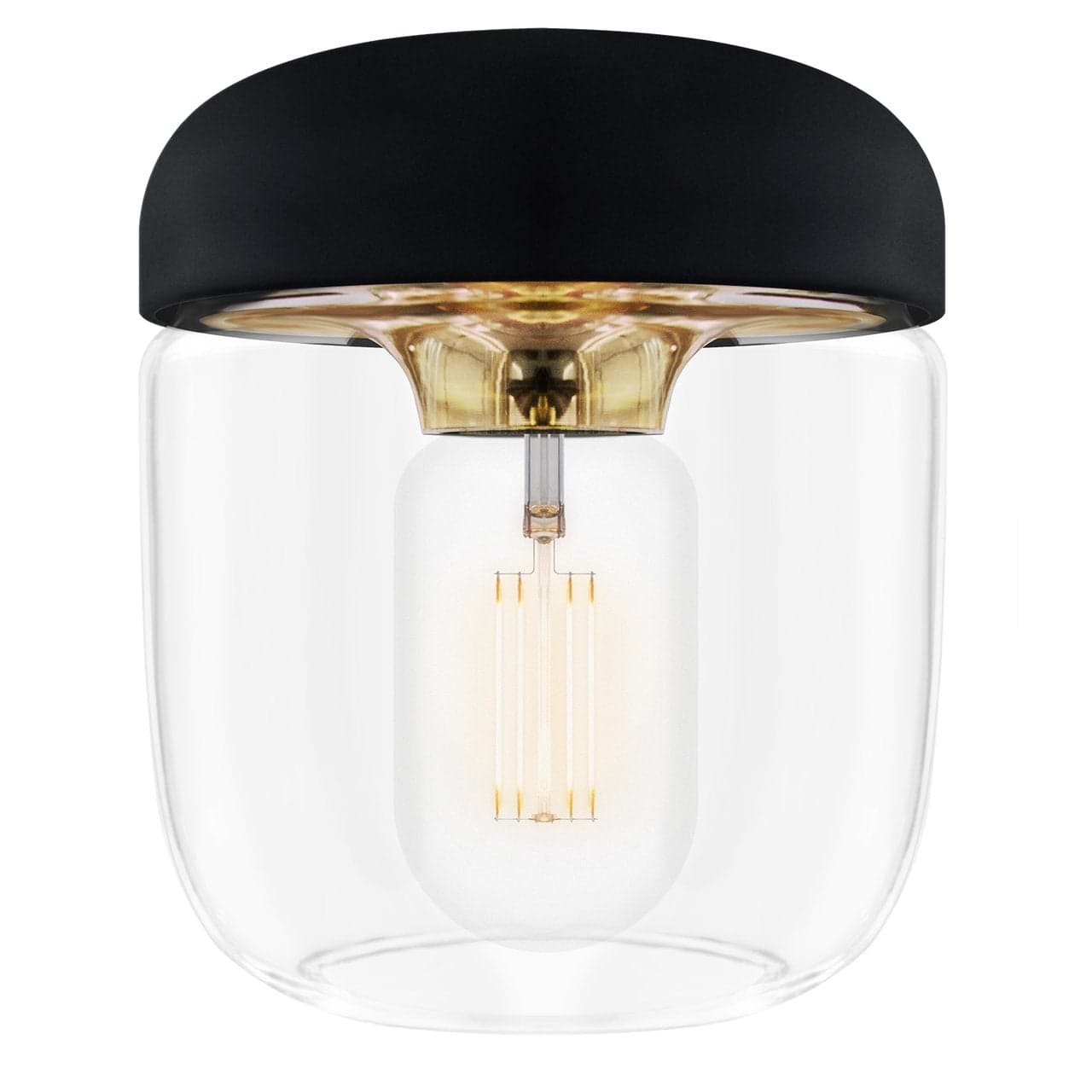 Umage | Acorn Pendant in Black + Brass - alternate view
