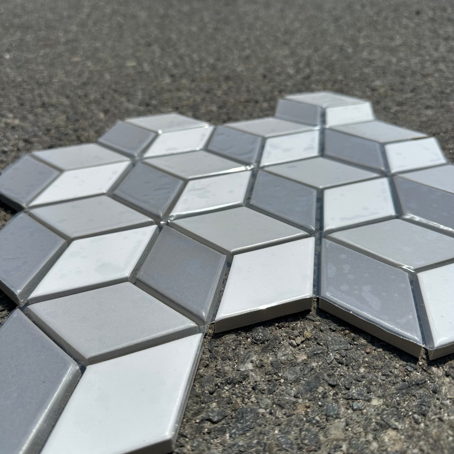 Heath Ceramics | Little Diamond in Chalk, Storm and Cloud Grey - alternate view
