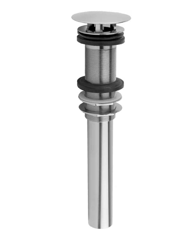 Jaclo Stationary Round Lavatory Drain in Satin Nickel, 4 1/4" thread length