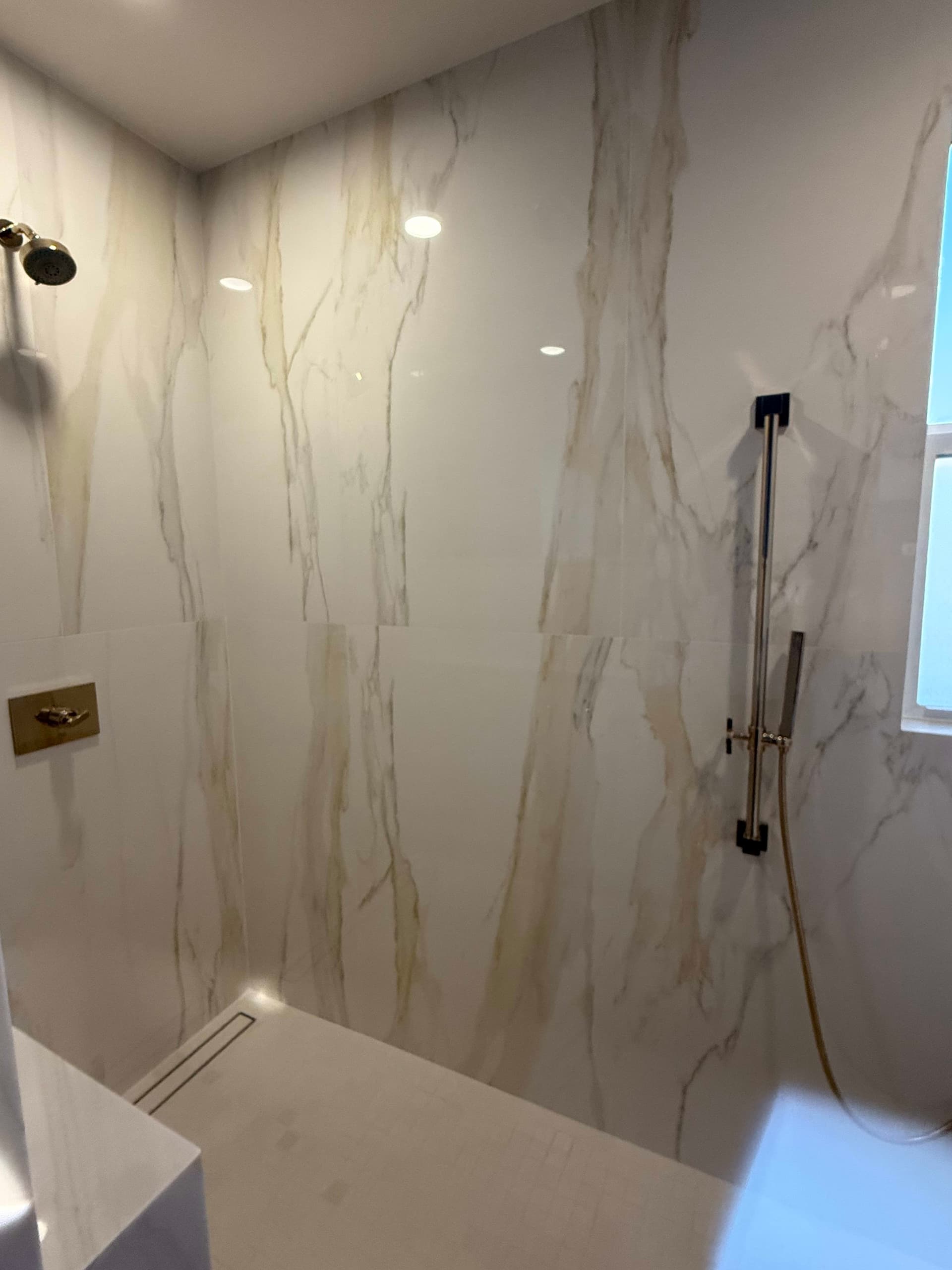 Classisi Calacatta Gold Glossy Porcelain Tile Slab, 32" x 71.25", Italian large format