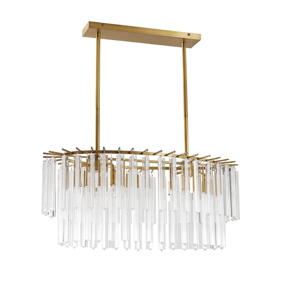 Arteriors Home Nessa 6 Light Oval Small Chandelier in bronze, 30" length