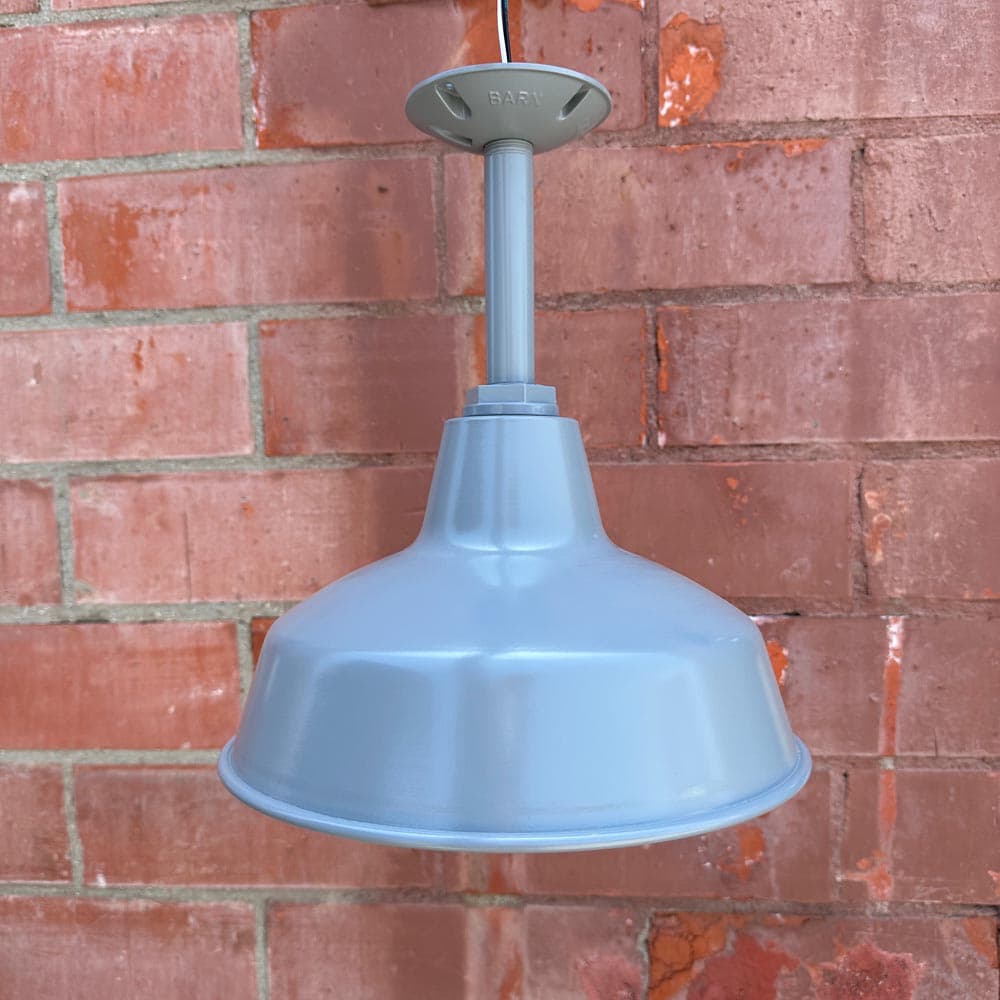 Barn Light Electric Co. Avalon Stem Mount 12" Pendant Light in Industrial Grey with 6" stem