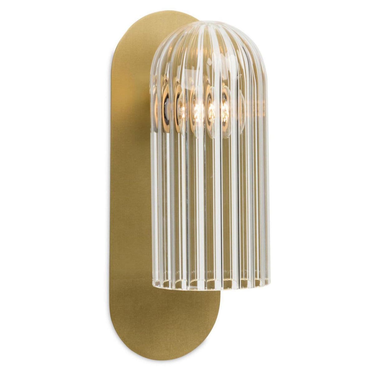 Four Hands | Schwung x Four Hands Odyssey Wall Sconce — Clear Ribbon, Burnished Brass, Medium