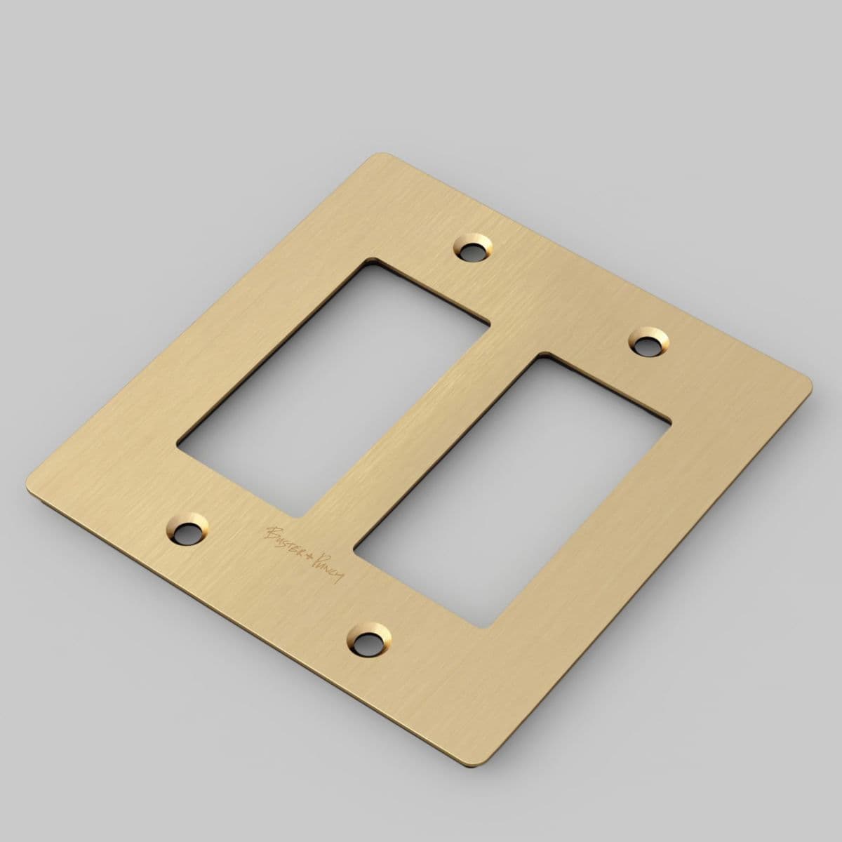 Buster + Punch | Wall Plate — Brass, 2-Gang, with Logo