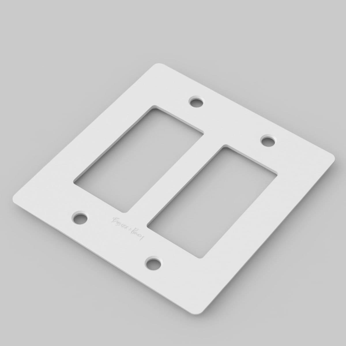 Buster + Punch | Wall Plate — White, 2-Gang, with Logo