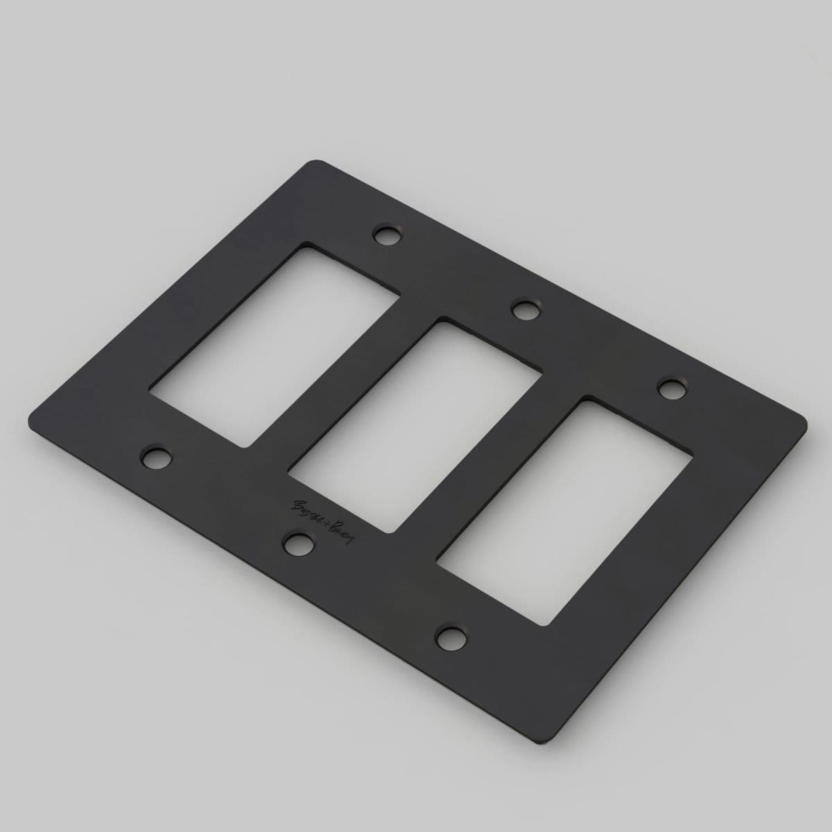Buster + Punch | Wall Plate — Black, 3-Gang, with Logo