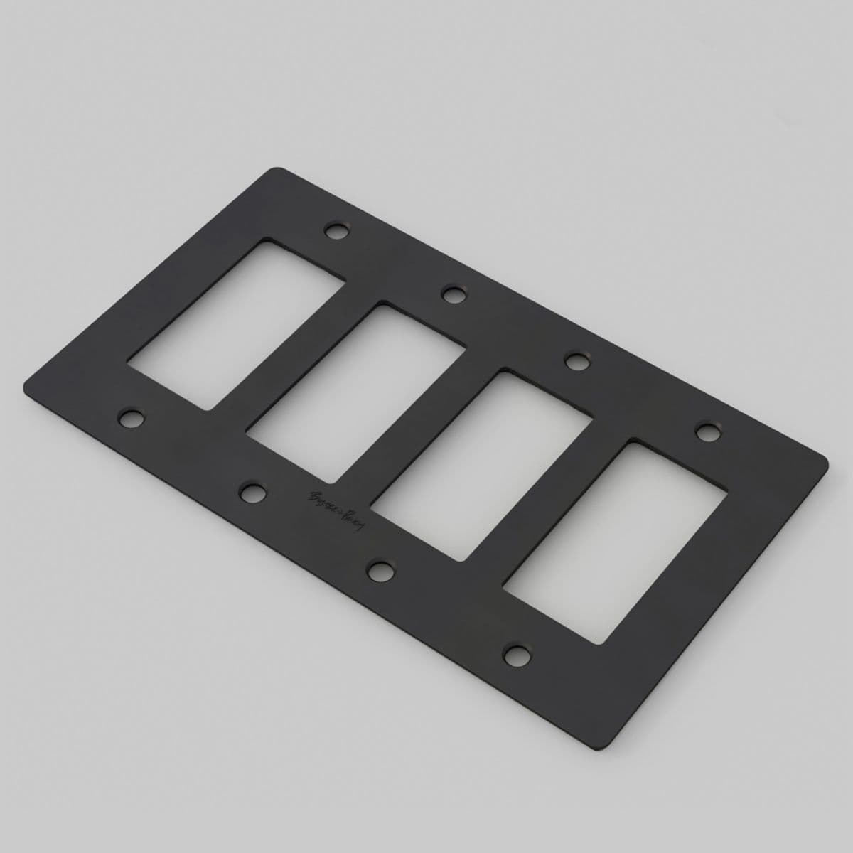 Buster + Punch | Wall Plate — Black, 4-Gang, with Logo