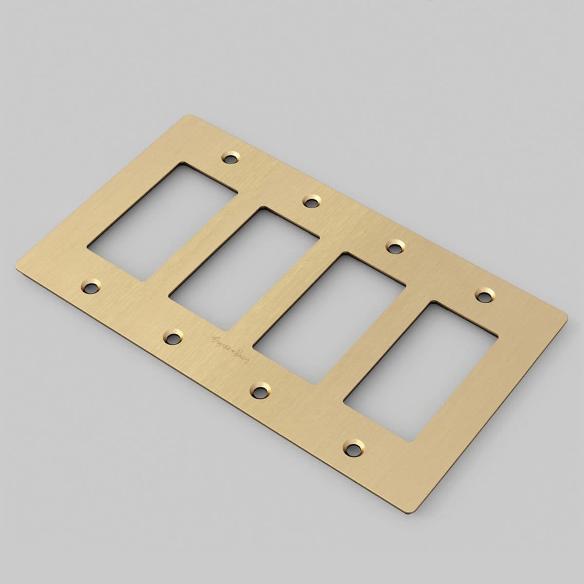 Buster + Punch | Wall Plate — Brass, 4-Gang, with Logo
