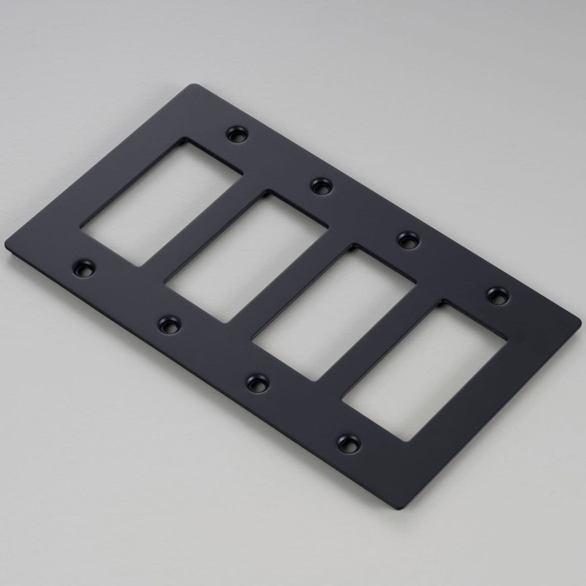 Buster + Punch | Wall Plate — Black, 4-Gang, without Logo