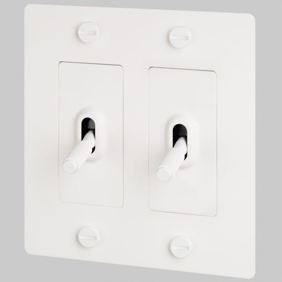 Buster + Punch | Toggle Switch — White, 2-Gang, Without Logo, Cross