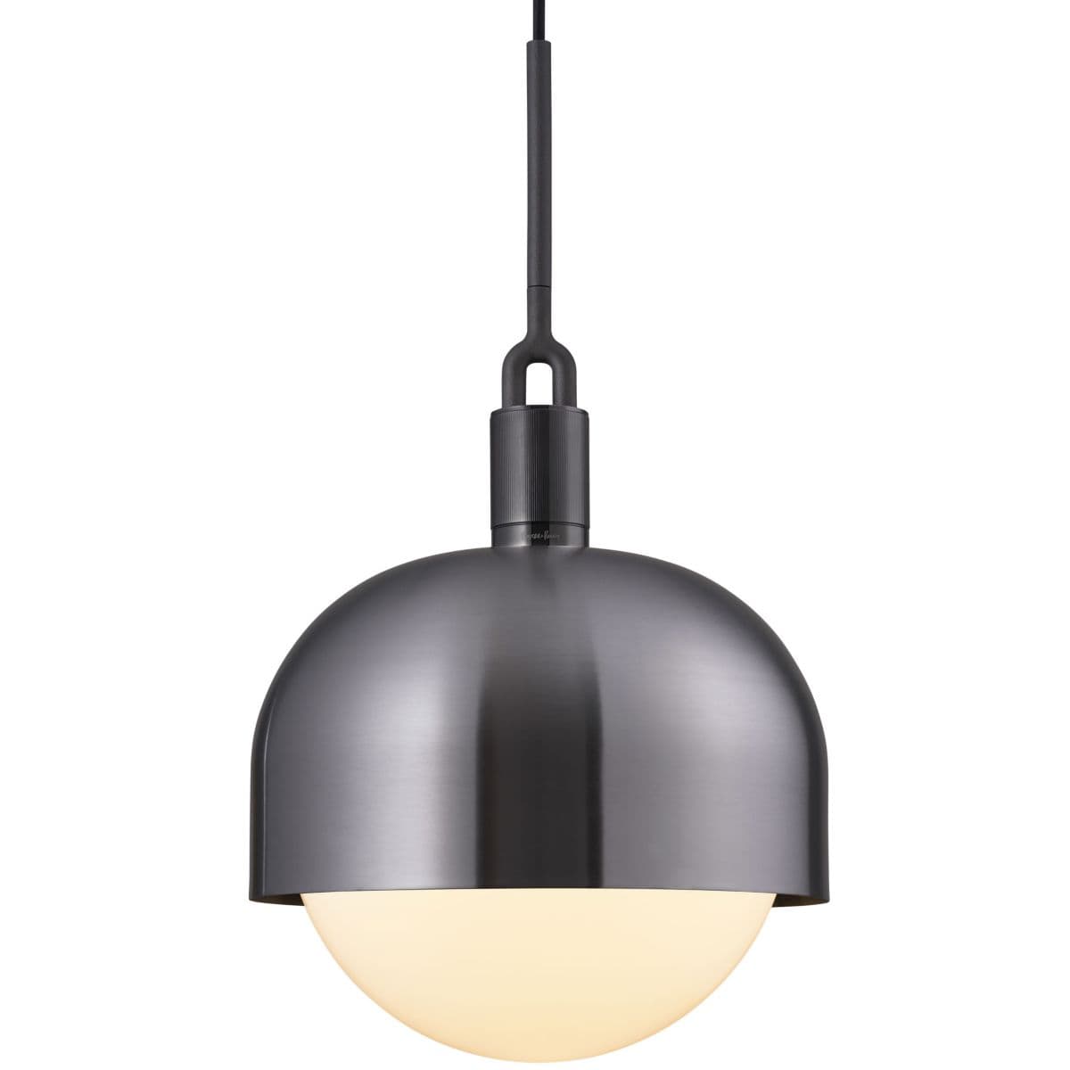 Buster + Punch | Forked Shade Pendant — Opal, Gunmetal, Large