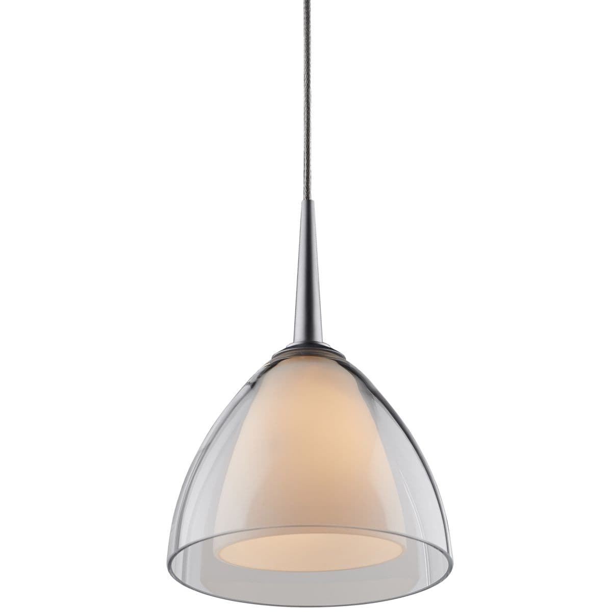 Bruck Lighting | Rainbow LED Mini Pendant — Clear, Matte Chrome