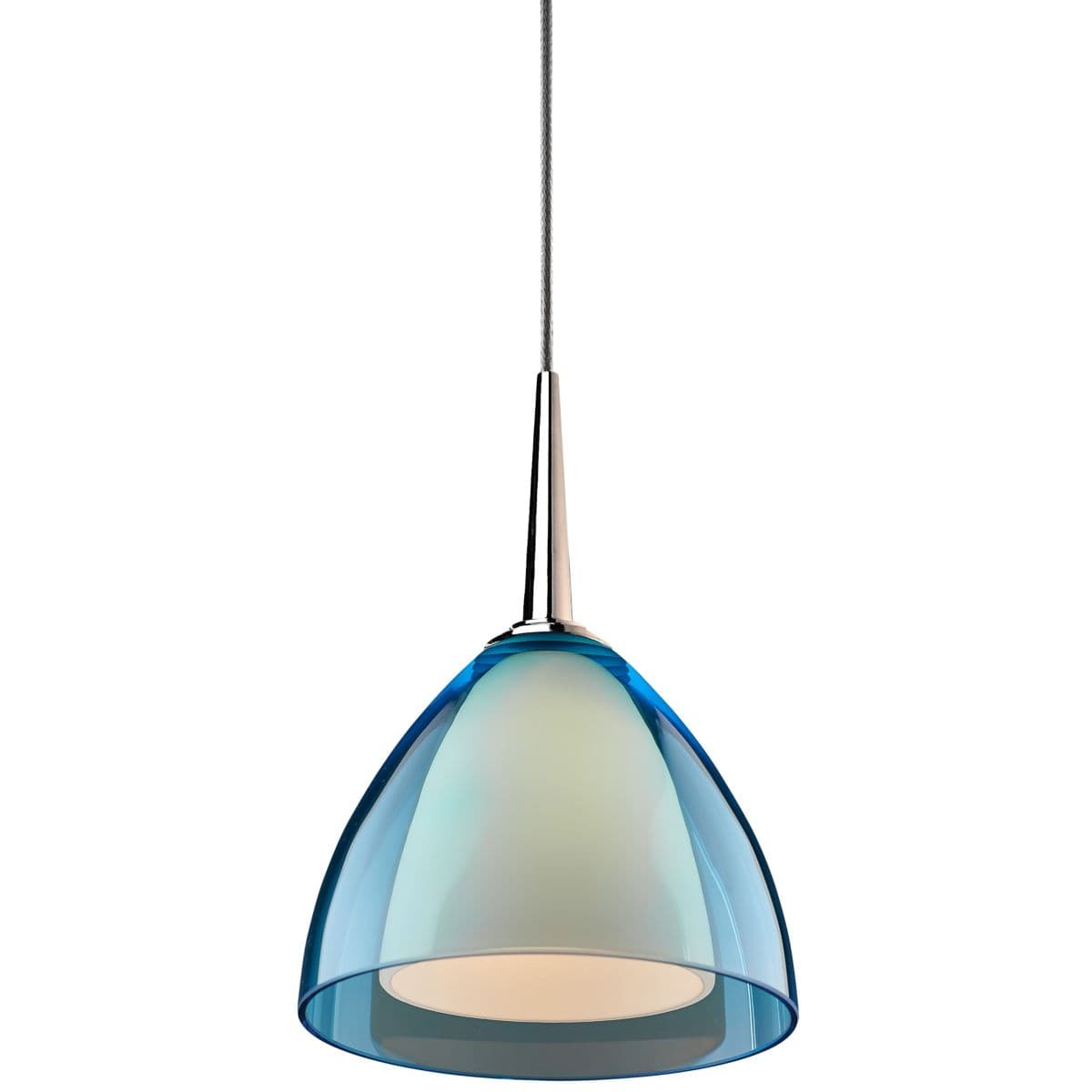 Bruck Lighting | Rainbow Mini Pendant — Turquoise, Chrome
