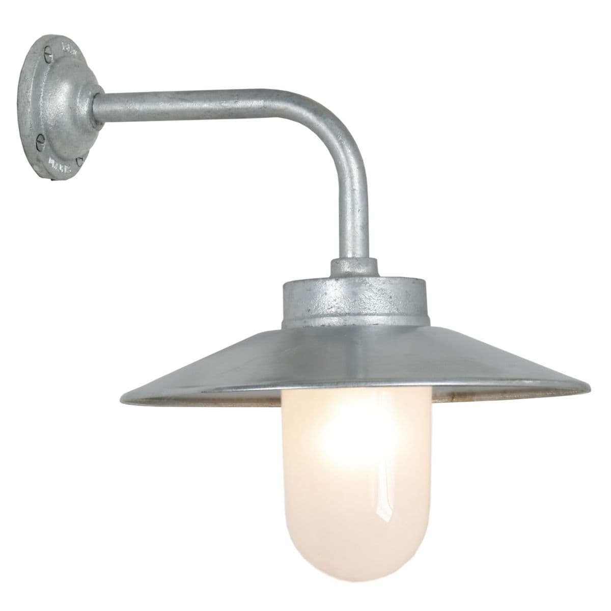 Original BTC | Exterior Bracket Right Angle Outdoor Wall Sconce by Original — Frosted Glass, Galvanized Iron