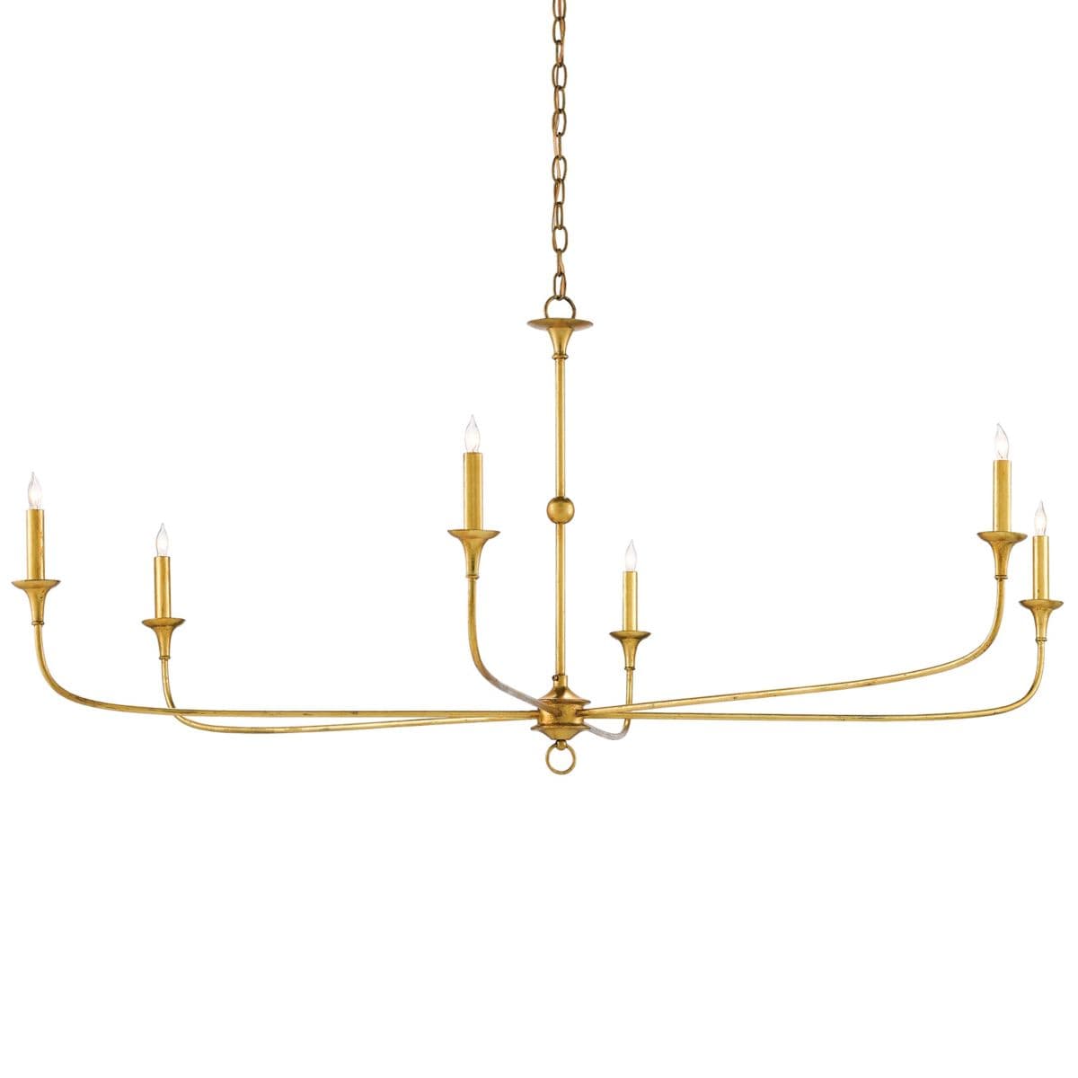 Currey & Company | Nottaway Chandelier — Contemporary Gold Leaf, 6