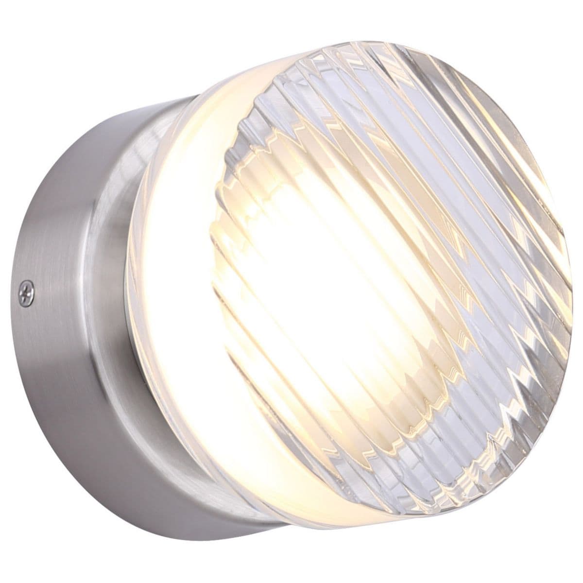 Canarm | Benni LED Wall / Flushmount — Ribbed, Brushed Nickel