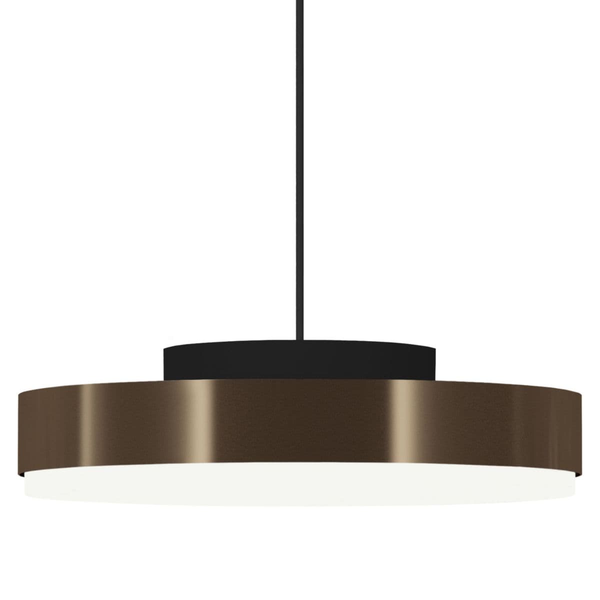 Contardi Lighting | Discus LED Pendant — Matte Black Lacquered, Brushed Bronze Nickel, Large