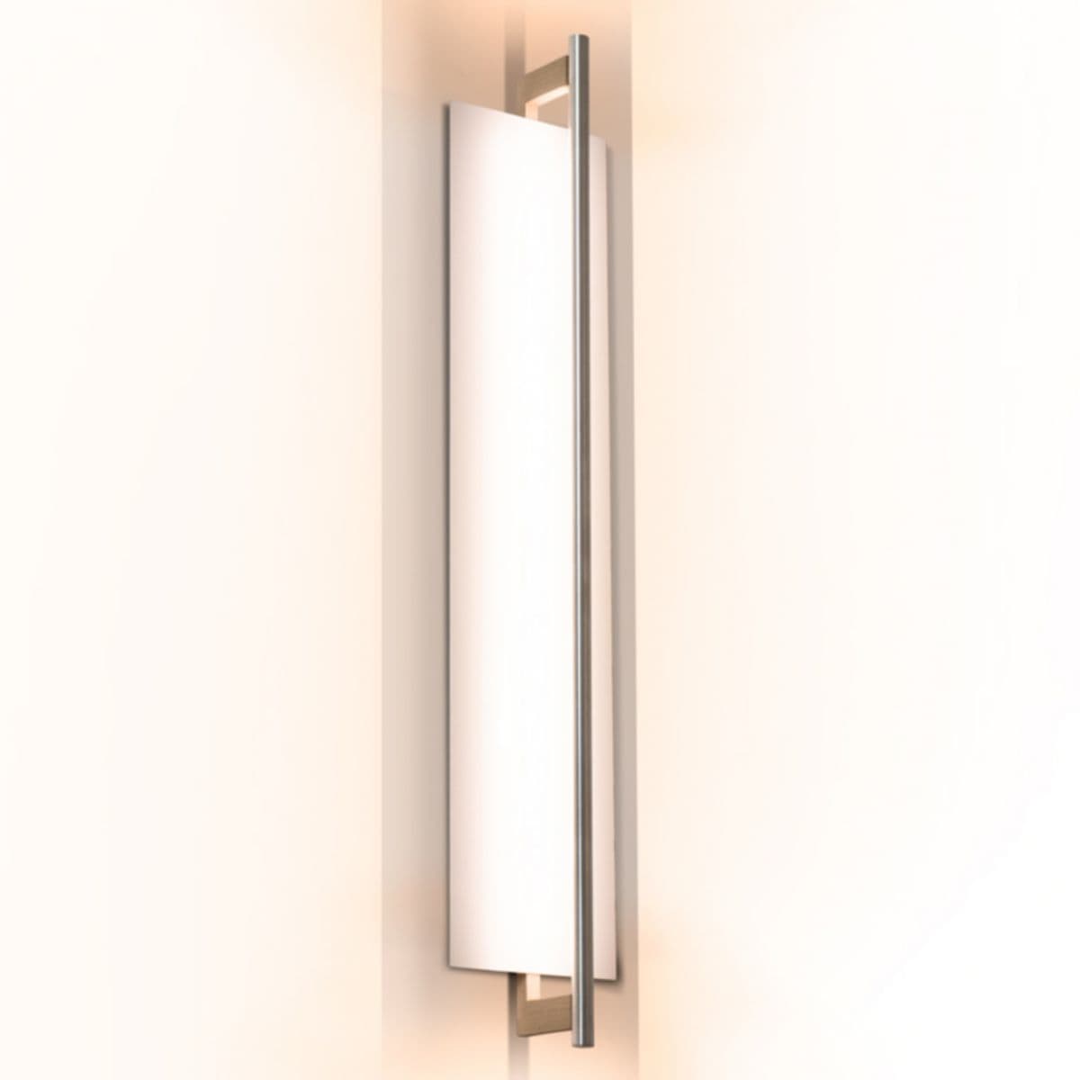 Cerno | Merus LED Wall Sconce — White Washed Oak, Brushed Aluminum, 22 inch