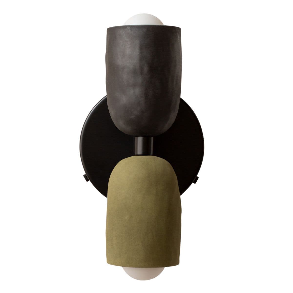 In Common With | Ceramic Up Down Wall Sconce — Black, Green, Black