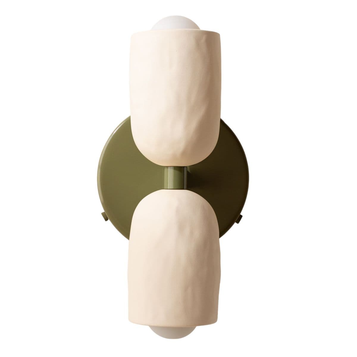 In Common With | Ceramic Up Down Wall Sconce — White, White, Reed Green