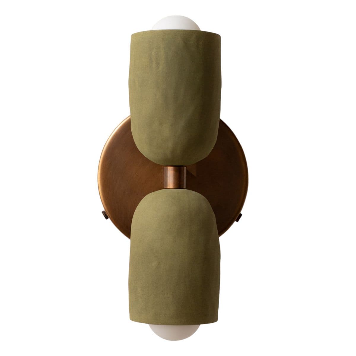 In Common With | Ceramic Up Down Wall Sconce — Green, Green, Patina Brass