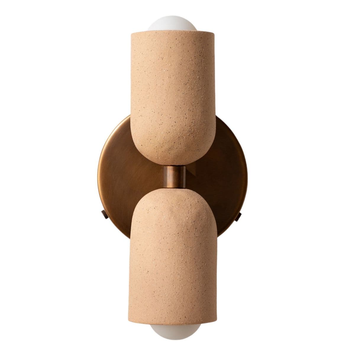 In Common With | Ceramic Up Down Wall Sconce — Tan, Tan, Patina Brass