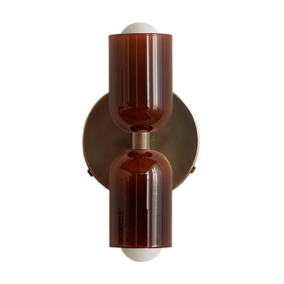 In Common With | Chromatic Glass Up Down Wall Sconce — Tobacco, Patina Brass