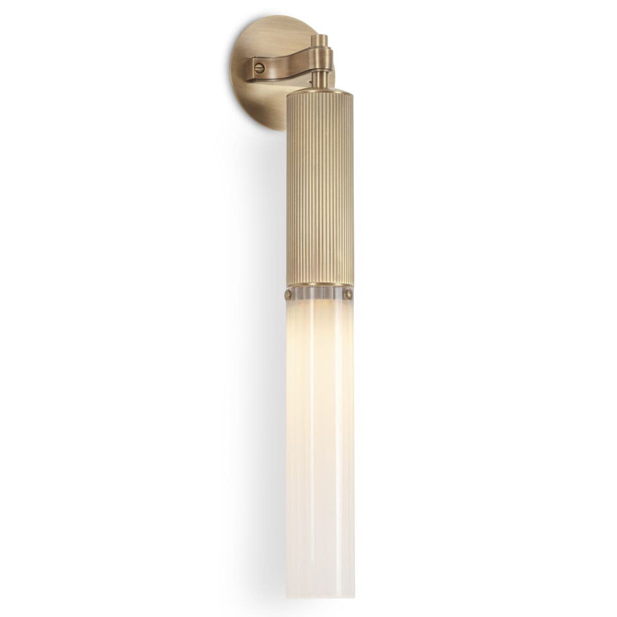 J. Adams & Co. | Flume Wall Sconce — Frosted Reeded, Satin Brass, Dry