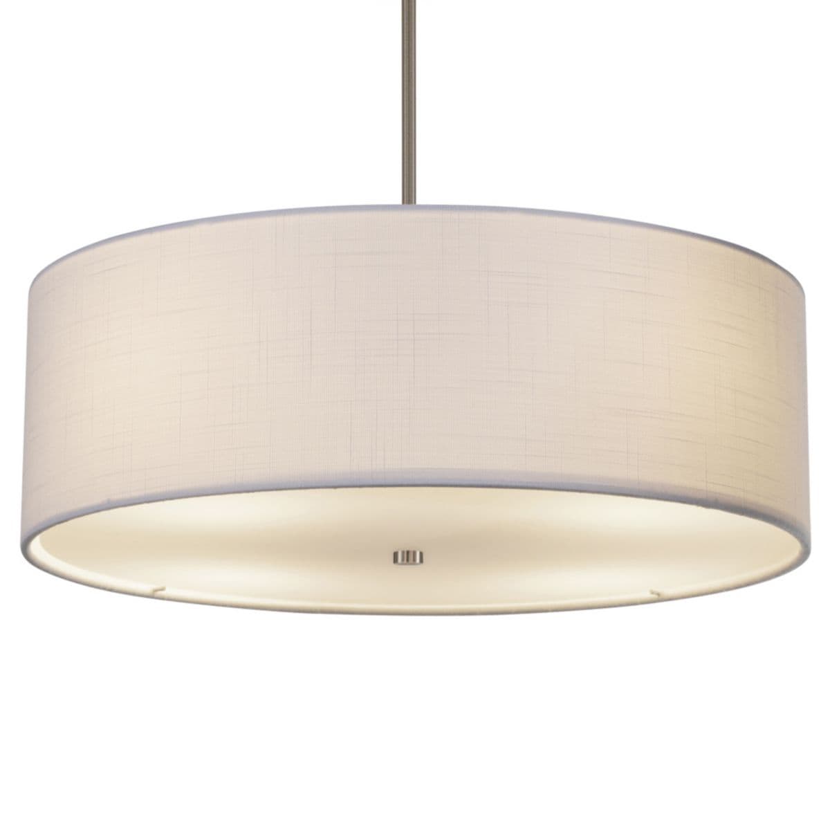 Justice Design Group | Textile Classic Drum Pendant — White, Brushed Nickel, 24-inch