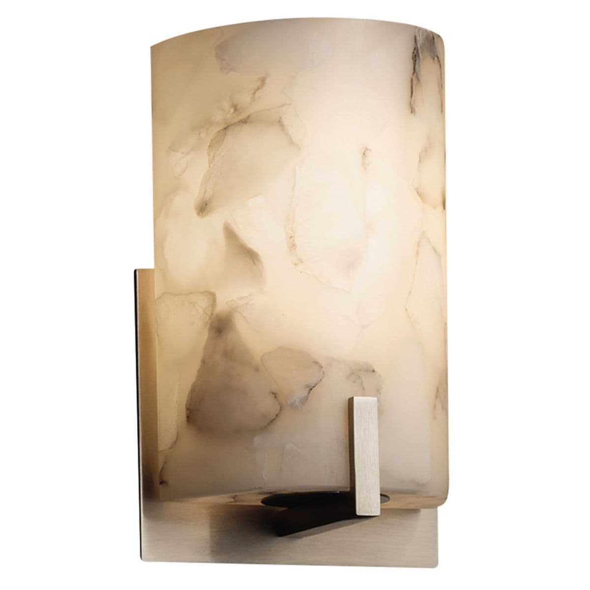 Justice Design Group | Alabaster Rocks Century Wall Sconce — Brushed Nickel, Incandescent