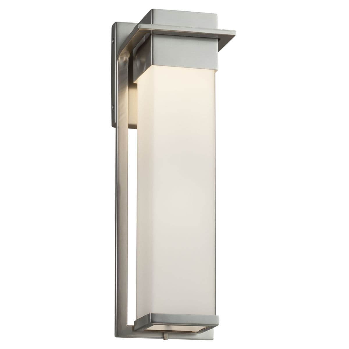 Justice Design Group | Fusion Pacific Outdoor Wall Sconce — Opal, Brushed Nickel, Large
