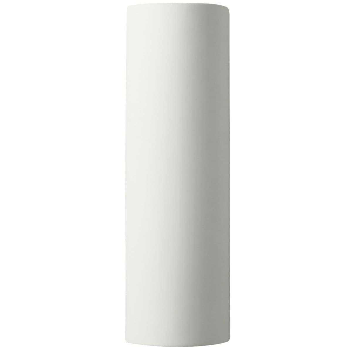 Justice Design Group | Cylinder Ceramics ADA Tube - Open Top and Bottom Wall Sconce — Bisque, Large, Replaceable Bulb