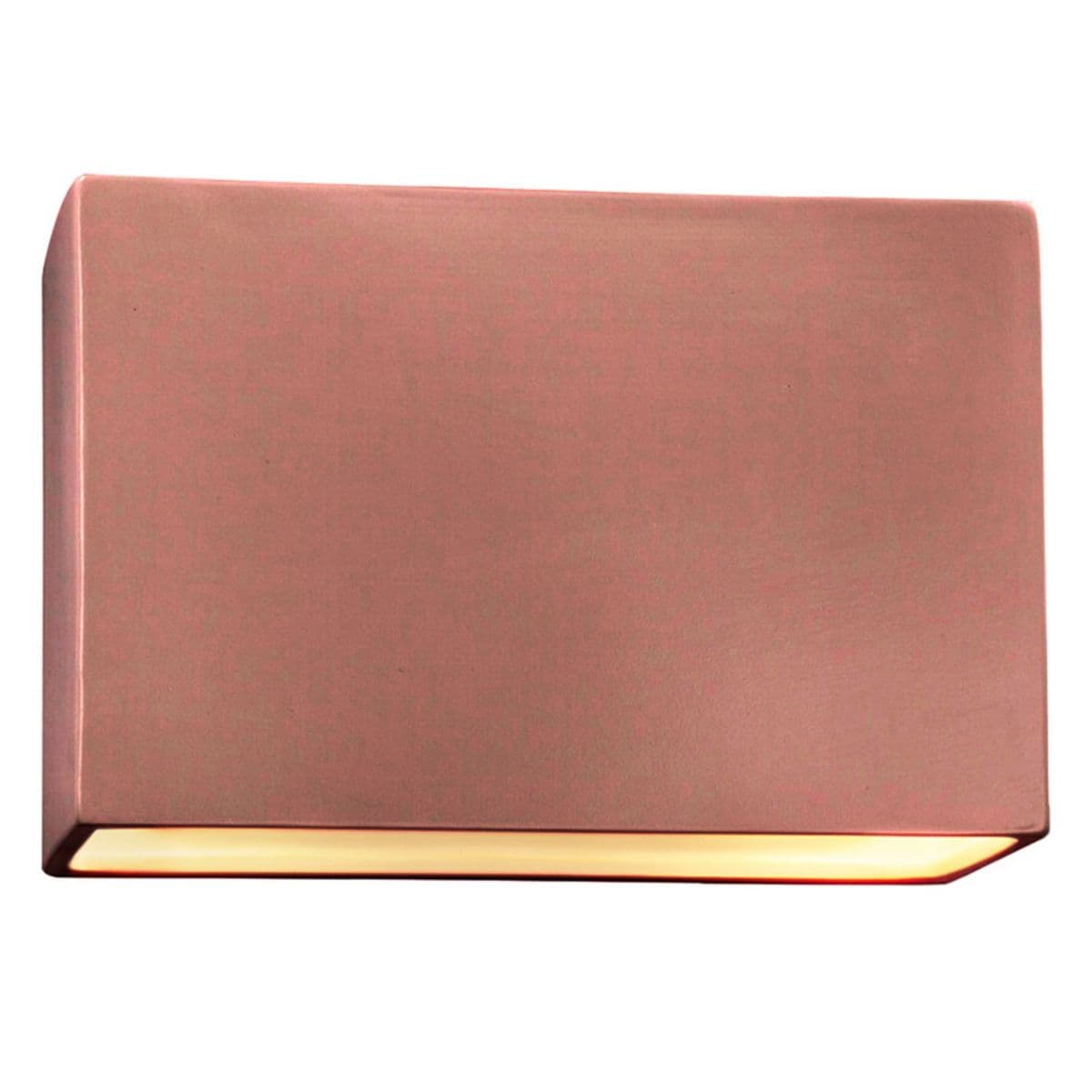 Justice Design Group | Ambiance ADA Rectangular LED Outdoor Wall Sconce - Open Top — Gloss Blush, Small