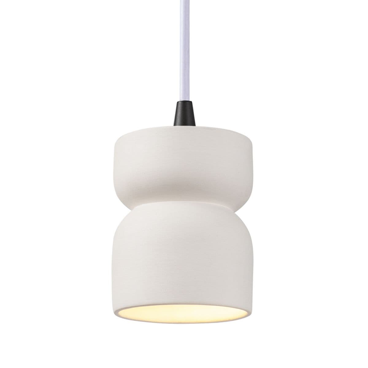 Justice Design Group | Short Hourglass Mini Pendant — White, Bisque, Matte Black