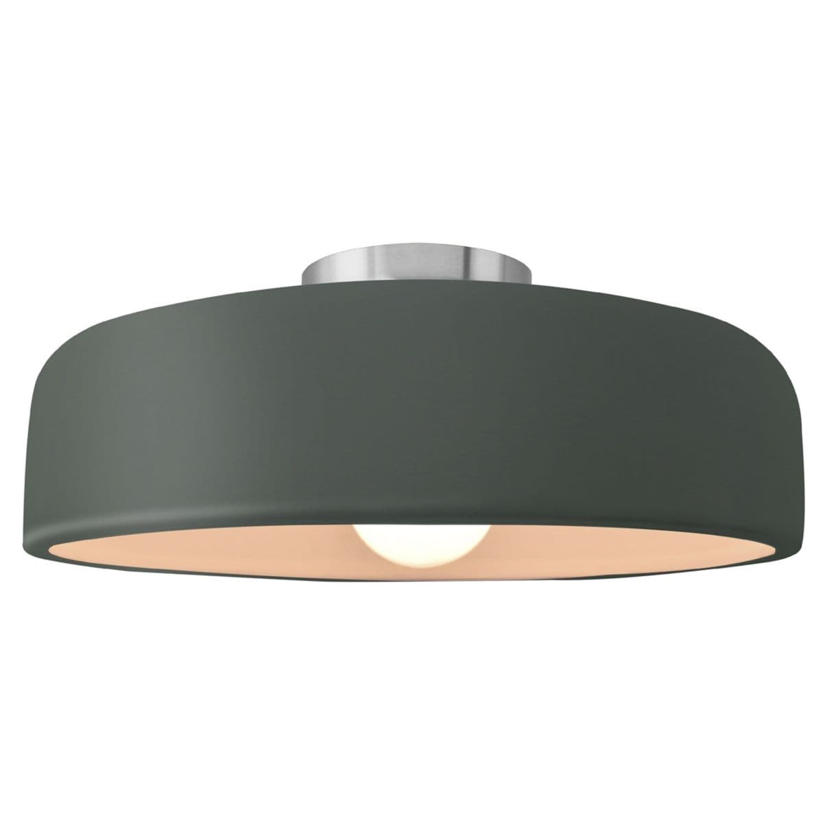 Justice Design Group | Radiance Spire Semi-Flushmount — Pewter Green, Brushed Nickel, Medium, Integrated LED