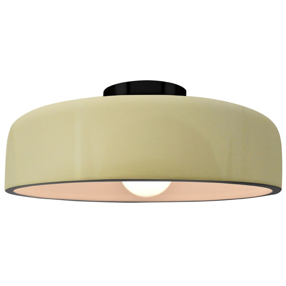 Justice Design Group | Radiance Spire Semi-Flushmount — Vanilla Gloss, Matte Black, Large, Replaceable Bulb