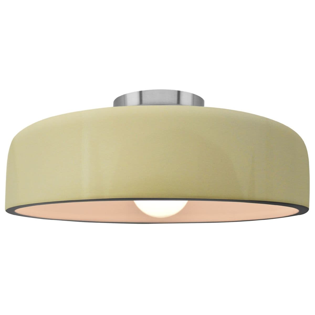 Justice Design Group | Radiance Spire Semi-Flushmount — Vanilla Gloss, Brushed Nickel, Large, Replaceable Bulb