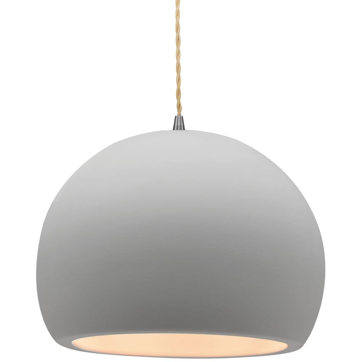 Justice Design Group | Radiance Globe Pendant — Beige Twisted, Bisque, Brushed Nickel, Large, Integrated LED