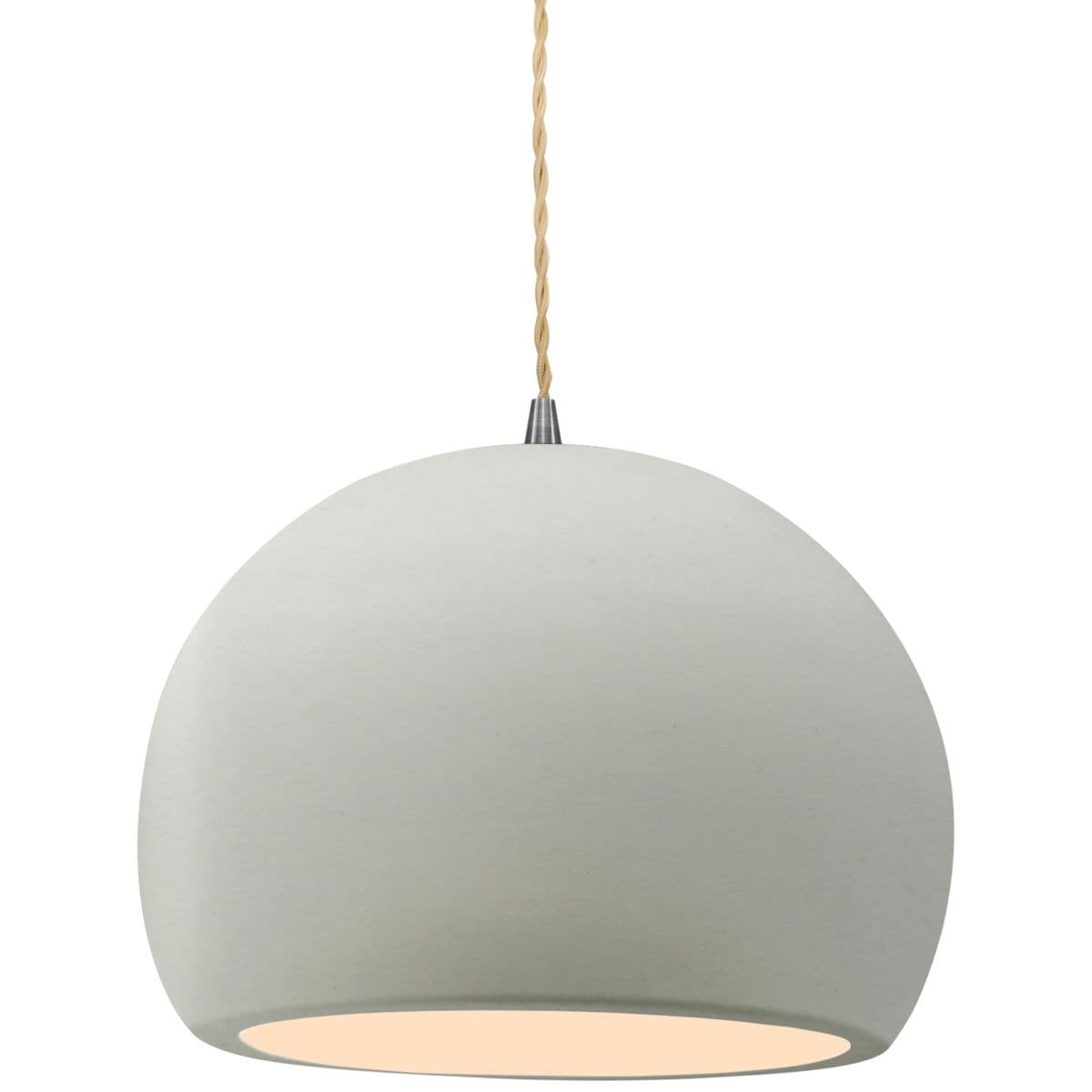 Justice Design Group | Radiance Globe Pendant — Beige Twisted, Matte White, Brushed Nickel, Medium, Replaceable Bulb