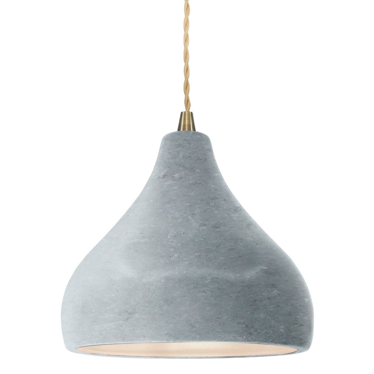 Justice Design Group | Radiance Droplet Pendant — Antique Brass, Small, Beige Twisted, Replaceable Bulb