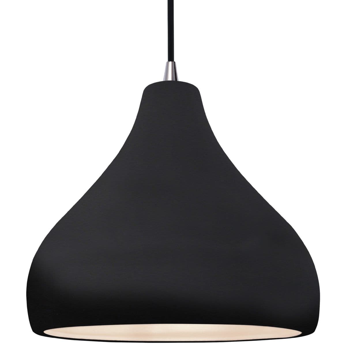 Justice Design Group | Radiance Droplet Pendant — Gloss Black/Matte White, Brushed Nickel, Large, Black, Integrated LED