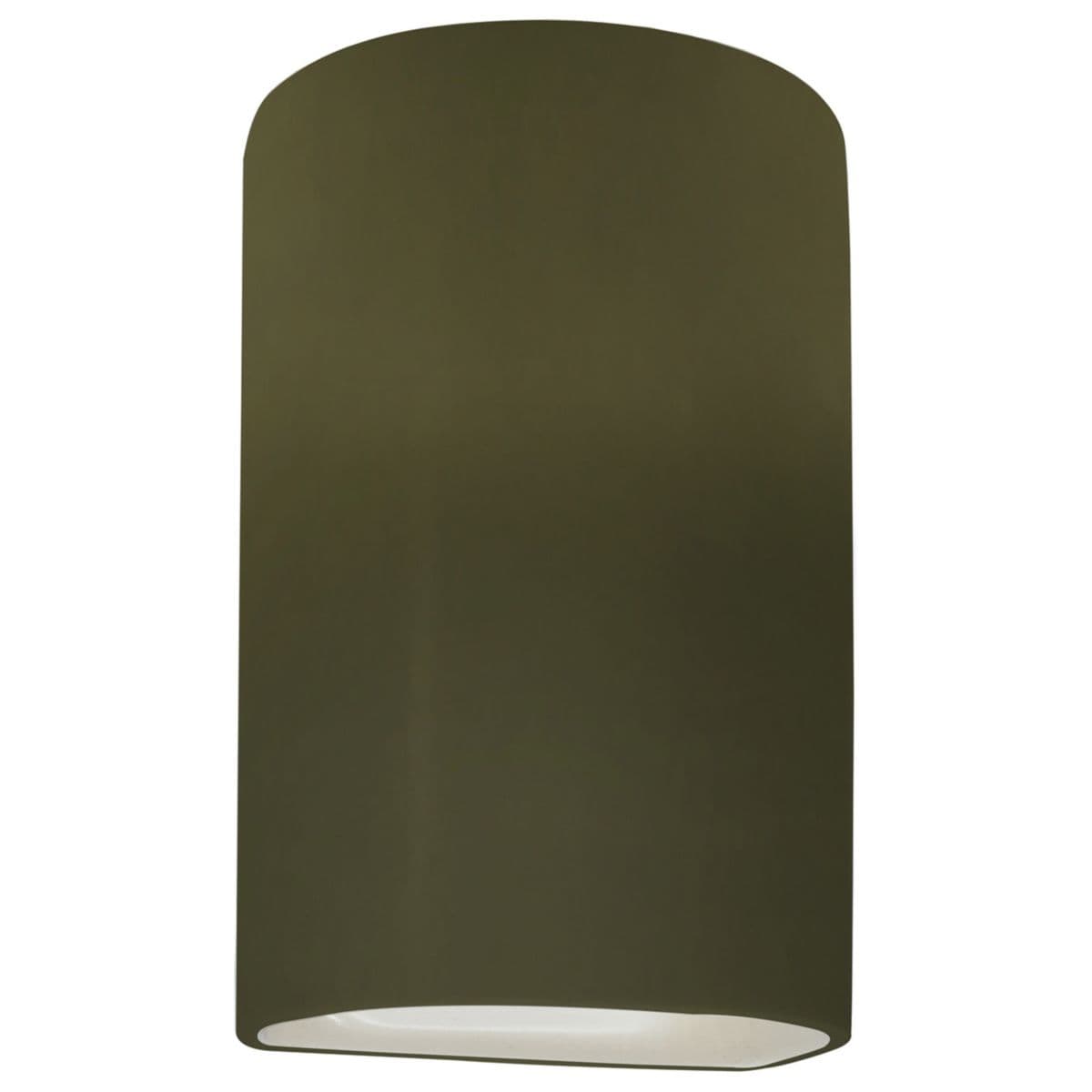 Justice Design Group | Ambiance Cylinder Open Top & Bottom Wall Sconce by Justice D — Matte Green, Large, Standard, Replaceable Bulb