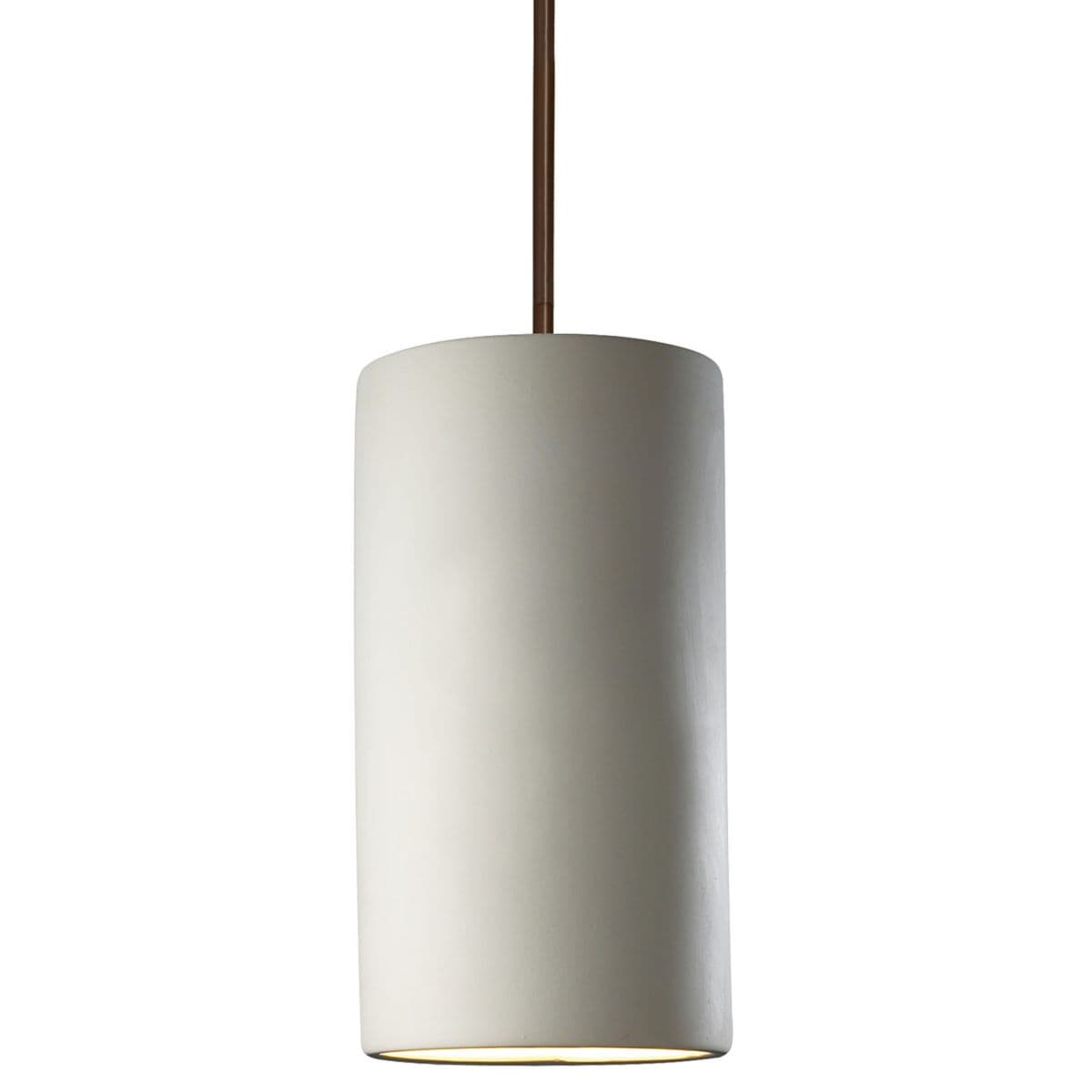Justice Design Group | Radiance Cylinder Mini Pendant — Bisque, Dark Bronze, Large, Rigid, Replaceable Bulb