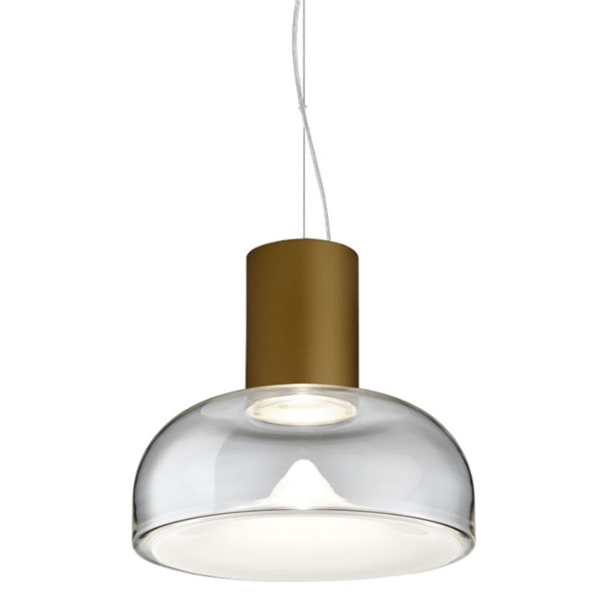 Leucos Lighting | Aella Tall LED Pendant — Transparent with Matte Bronze, Small