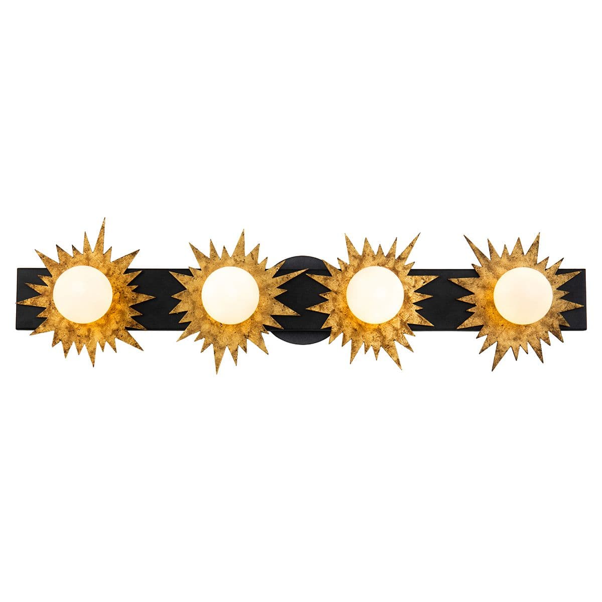 Lucas McKearn | Soleil Vanity Light — Weathered Zinc With Gold, 4