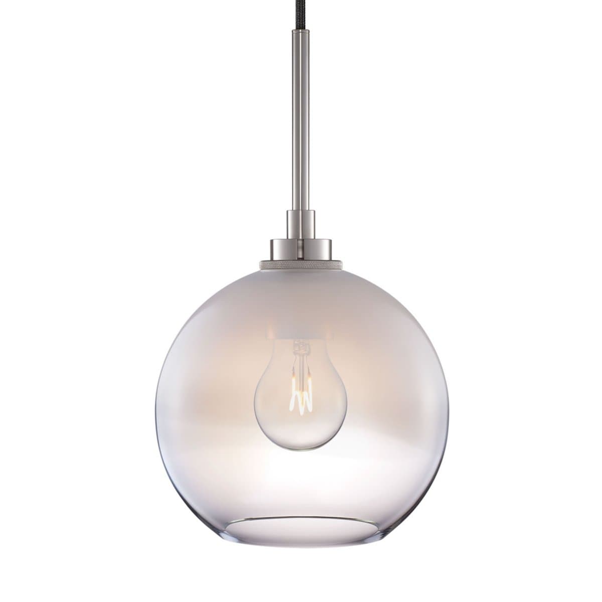 Niche | Solitaire Petite Mini Pendant — Opaline & Clear with Polished Nickel