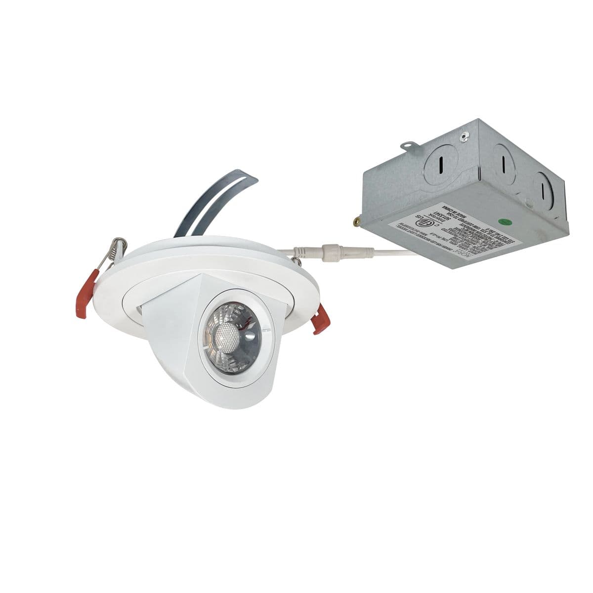 Nora Lighting | M4 4-Inch Elbow Round LED Adjustable Downlight by Nora Light — Matte Powder White