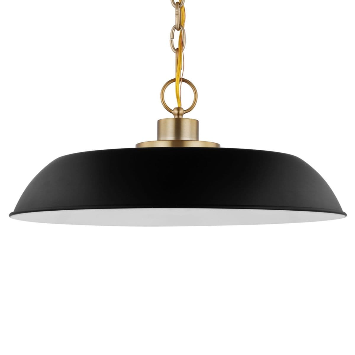 Alder & Ore | Jet Pendant — Matte Black with Burnished Brass, Medium