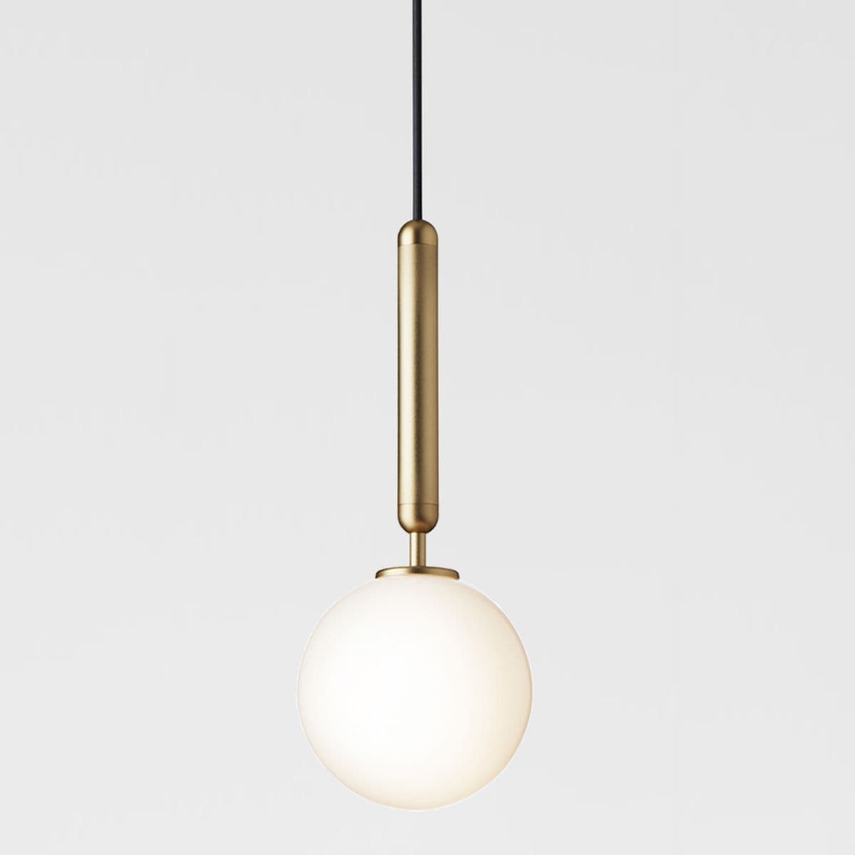 Nuura | Miira Mini Pendant — Opal White, Brass, Medium