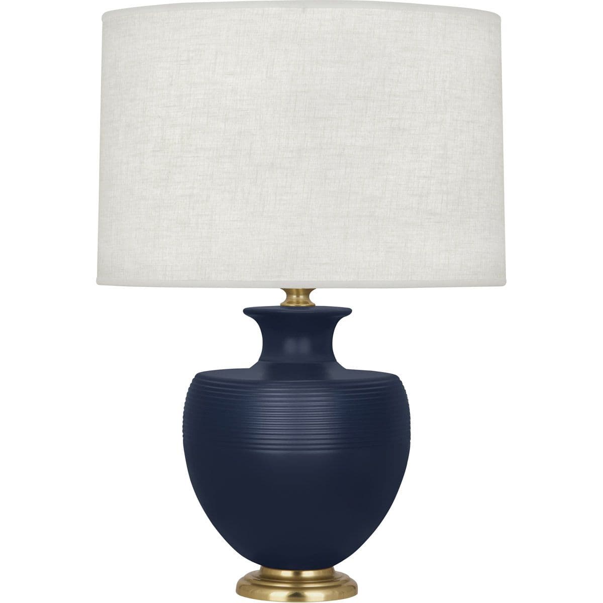 Robert Abbey | Atlas Table Lamp — Matte Midnight Blue Ceramic, Modern Brass
